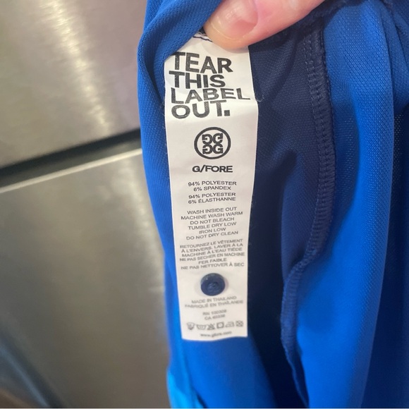 G/Fore golf polo in navy color blocked combo size small - Picture 3 of 5